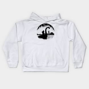 Bigfoot Loch Ness Monster Nessie Alien Silhouette Kids Hoodie